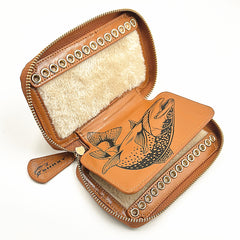 Fly Fishing Sequin Bait Lure Fishhook Storage Bag,Fly Dryer Flies Felt Cowhide Wallet,Fishermen Hook Wallet,stream Bait Tackle