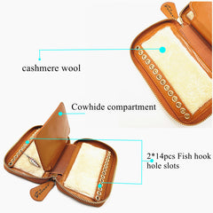 Fly Fishing Sequin Bait Lure Fishhook Storage Bag,Fly Dryer Flies Felt Cowhide Wallet,Fishermen Hook Wallet,stream Bait Tackle