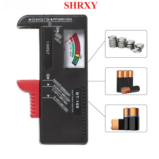 Shrxy Digital Battery Tester Volt Checker for Multiple Size Battery Electric Battery Monitors