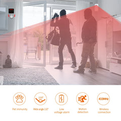 Burglar Alarms Wireless PIR Motion Detector Human Body Infrared Home Security Burglar Alarm Sensor 433Mhz for Anti-Theft Panel