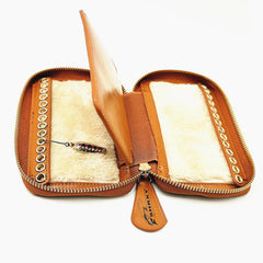 Fly Fishing Sequin Bait Lure Fishhook Storage Bag,Fly Dryer Flies Felt Cowhide Wallet,Fishermen Hook Wallet,stream Bait Tackle
