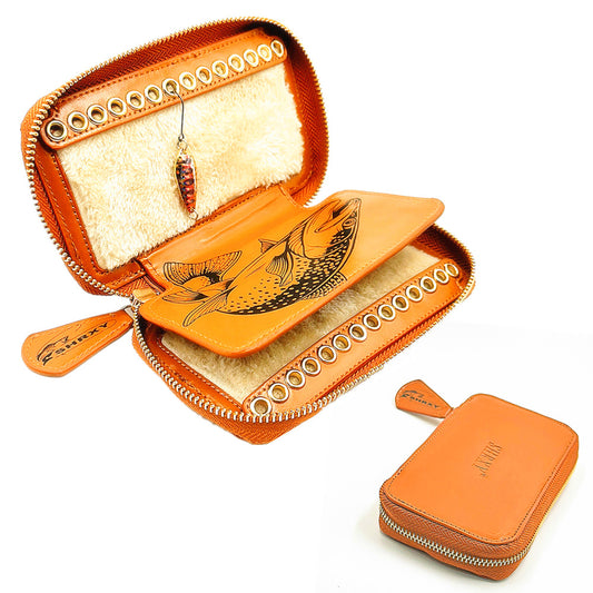 Fly Fishing Sequin Bait Lure Fishhook Storage Bag,Fly Dryer Flies Felt Cowhide Wallet,Fishermen Hook Wallet,stream Bait Tackle