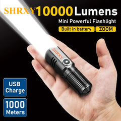 10000 Lumens Mini Powerful Led Flashlight 3 Modes Usb Rechargeable Flash Light Torch Lamp Flashlights